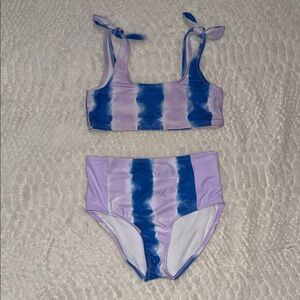 Girls DSG Lavender & Royal Blue Tie-Dye Bikini Set